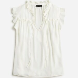 J. Crew Ivory Ruffle Sleeve Blouse